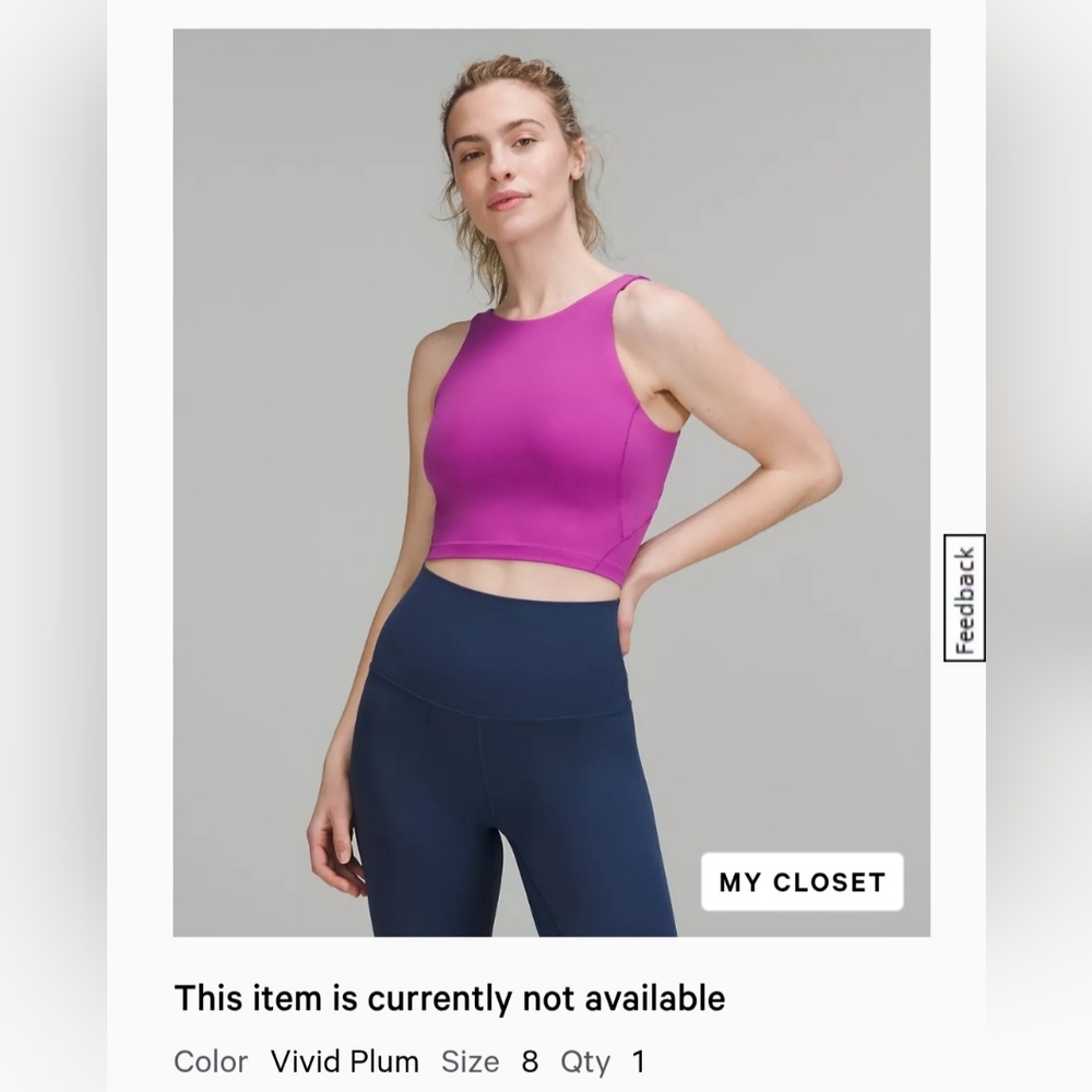 lululemon Align High Neck Purple Tank Top